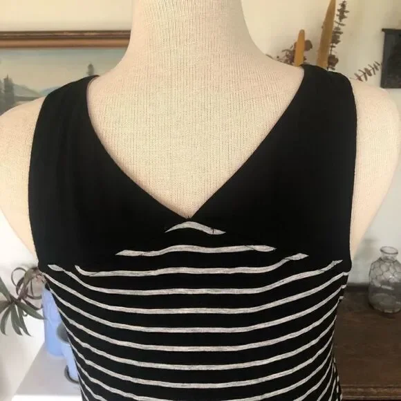 DKNY Sleeveless Striped V Neck Casual Dress Size M - Picture 6 of 7